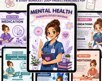 Mental Health Nursing Study Bundle PDF | Psychiatric Nursing Notes, Assessment Tools, Therapeutic Communication & Clinical Guide