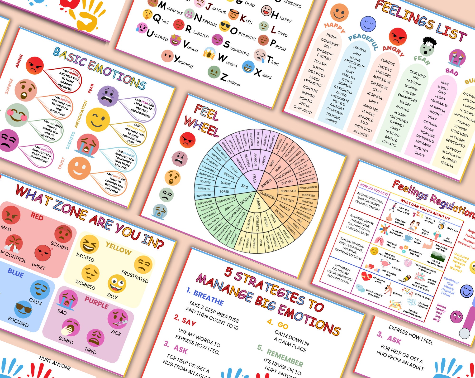 Feelings and Emotions Coping Skills Bundle: Kids & Teens (printable PDF ...