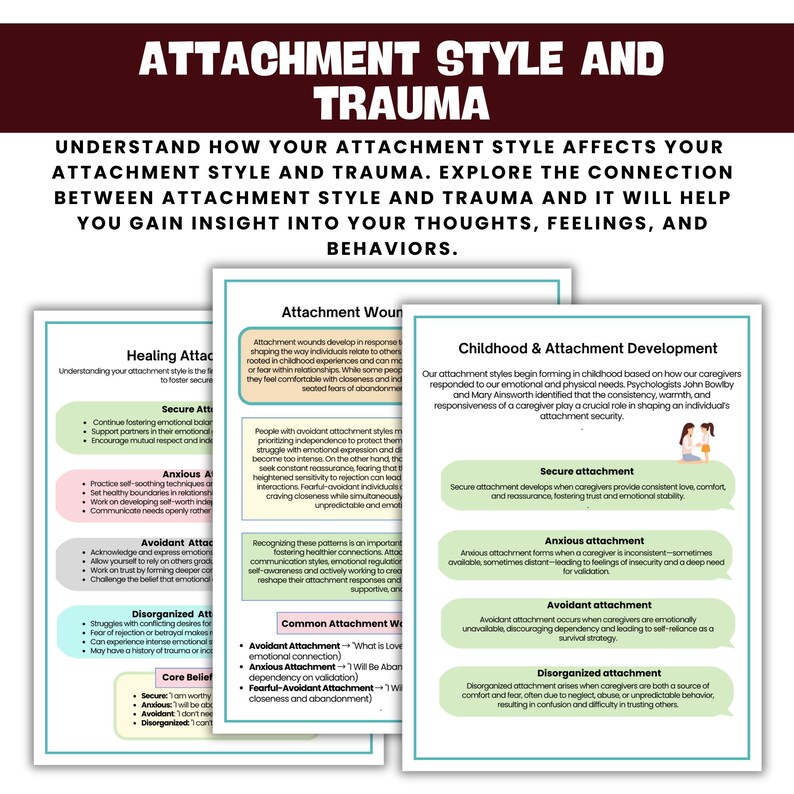 Attachment Style Worksheets, Anxious Attachment, Love and Attachment ...