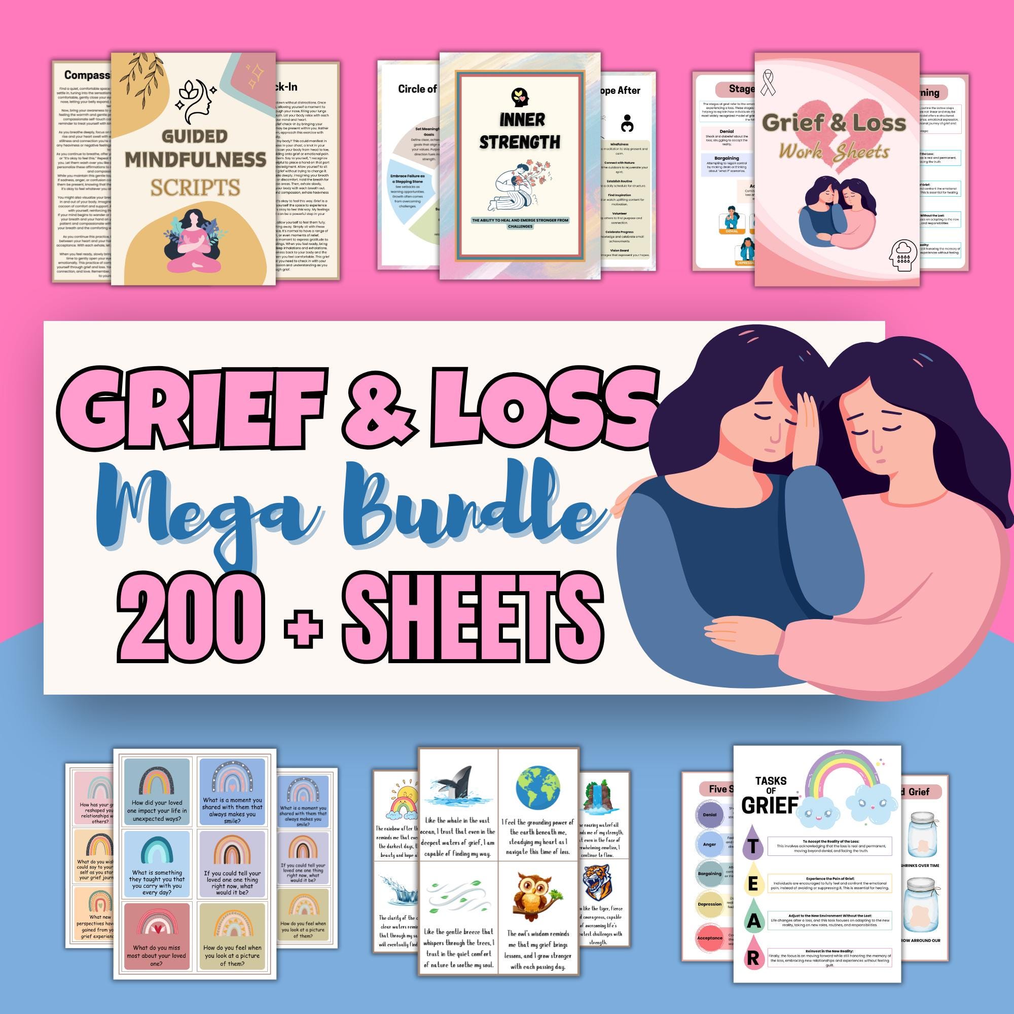 Grief and Loss Mega Bundle | Mindfulness Workbook | Printable Grief ...