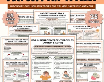 PDA Support Toolkit for Autism & ADHD | Emotional Regulation Worksheets | Demand Avoidance Strategies Guide | Instant Download