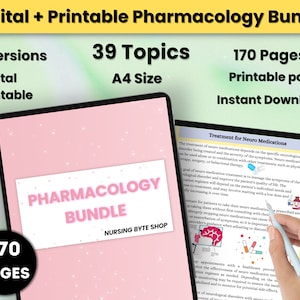Arzneibuch Bündel 170 Seiten | Vollständig verknüpftes und druckbares PDF | Pflegeschule Notizen | Nurse Report Sheet | Medikamente Ratgeber