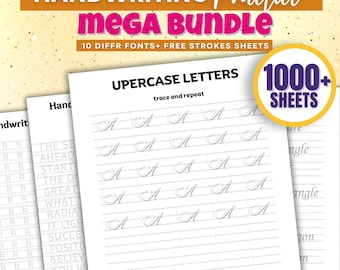 Handwriting Practice Mega Bundle 1000+pages | Printable Handwriting Worksheets | Alphabet Letter Tracing | Practice Sheets | Cursive Tracing