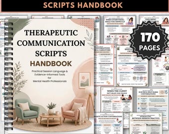 Therapeutic Communication Scripts Handbook, Counseling Reference Guide, Therapy Session Scripts, Mental Health Professional Tools