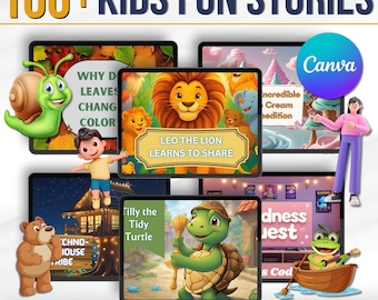 100+ Kids Fun Story Version 2, Stories for Kids, Perfect Bed Time, Toddler Social Story, Educational Video, Instant Download, Kids Learning