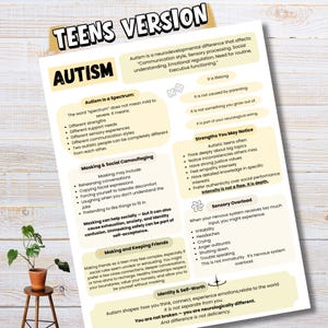 Autism Info Sheets Printable PDF | Easy Autism Worksheets for Kids & Teens | Sensory, Social Skills and Emotional Support image 4