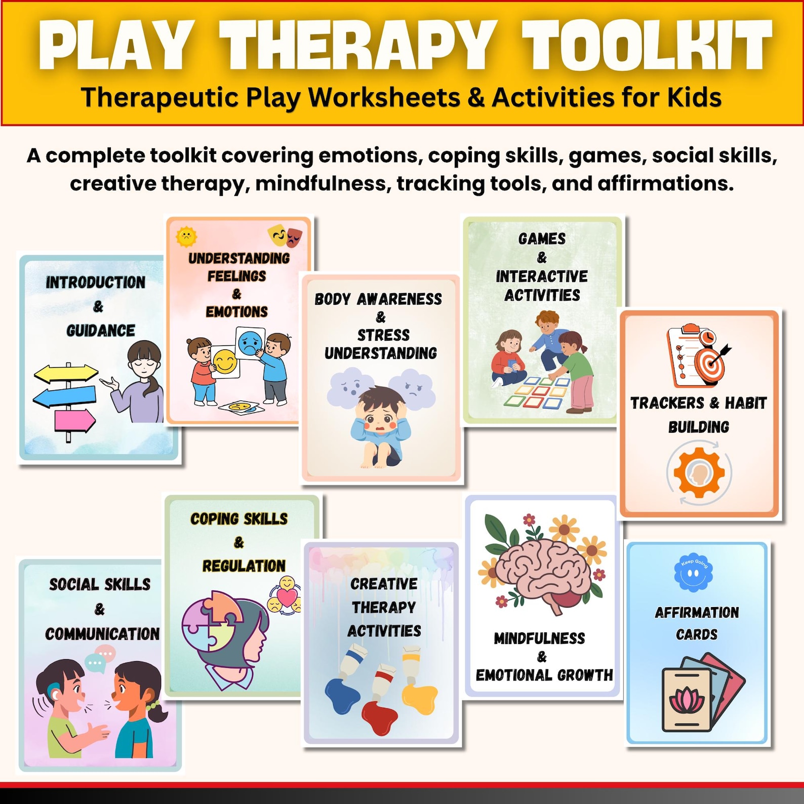 Play Therapy Worksheets Bundle for Kids | 300+ SEL Activities | Coping ...