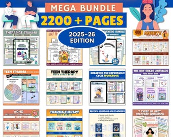 Teen Therapy Mega Bundle  2200+ Pages , Mindfulness for Teens, Therapy Activities Teens, Teen Therapist Tools, Teen Life Skills