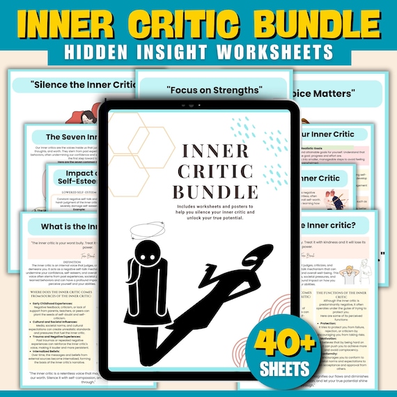 Inner Critic Worksheets: Therapist Journaling Sheets (Instant Download)