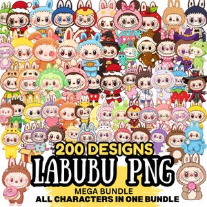 200 Labubu Design PNG Bundle, Labubu Aesthetic PNG, Labubu Merch Design, Labubu Art for Cricut, Labubu Fan Art, Instant Downlaod