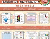 280+ ADHD Executive functioning Worksheets, ADHD Worksheets, Executive Function Bundle, Digital PDF Download, School Counseling, Anxiety