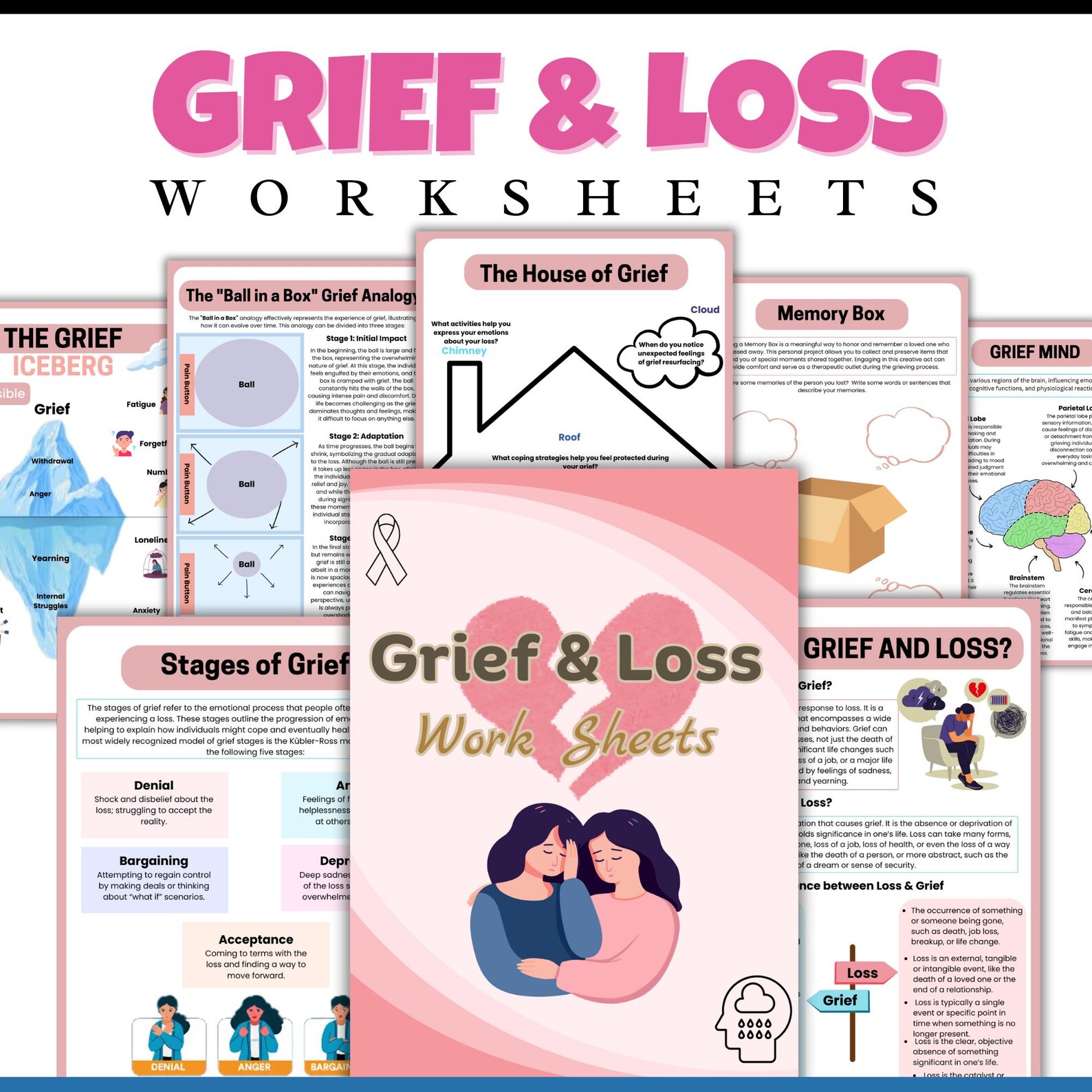 Grief and Loss Mega Bundle | Mindfulness Workbook | Printable Grief ...