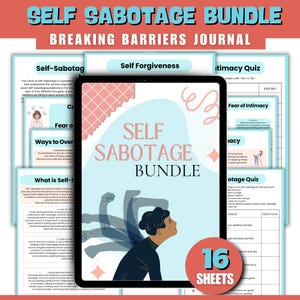 Self Sabotage Workbook: Procrastination & Self Esteem Therapy (PDF File)