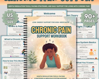 Chronic Pain Workbook PDF | Pain Tracker & Pacing Planner, Nervous System Regulation, Anxiety Relief, Self Care Worksheets, Instant Download