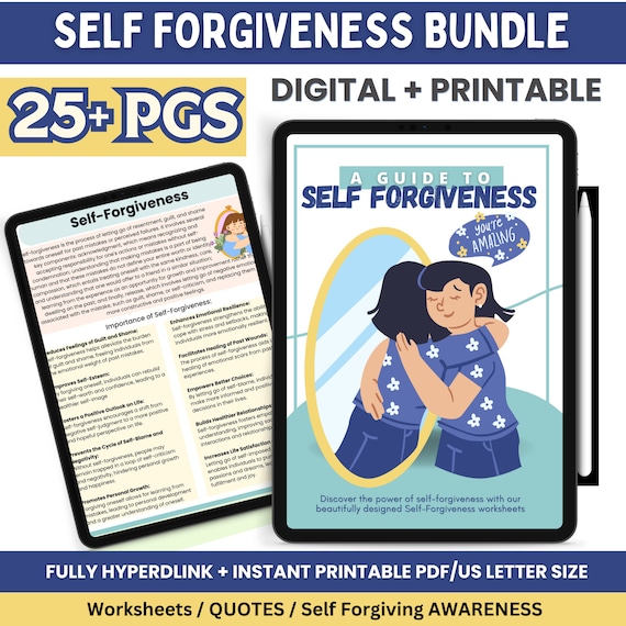 25+ Self Forgiveness Bundle Hyperlinked | Forgiveness Journal | Digital PDF | Personal Growth | Forgiveness Workbook | Mental Health