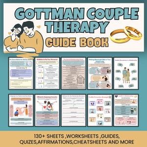 130+ Gottman Method Relationship Therapy Worksheets, Communication Skills, Relationship Guide, Emotional Intimacy, Gottman Method Couple
