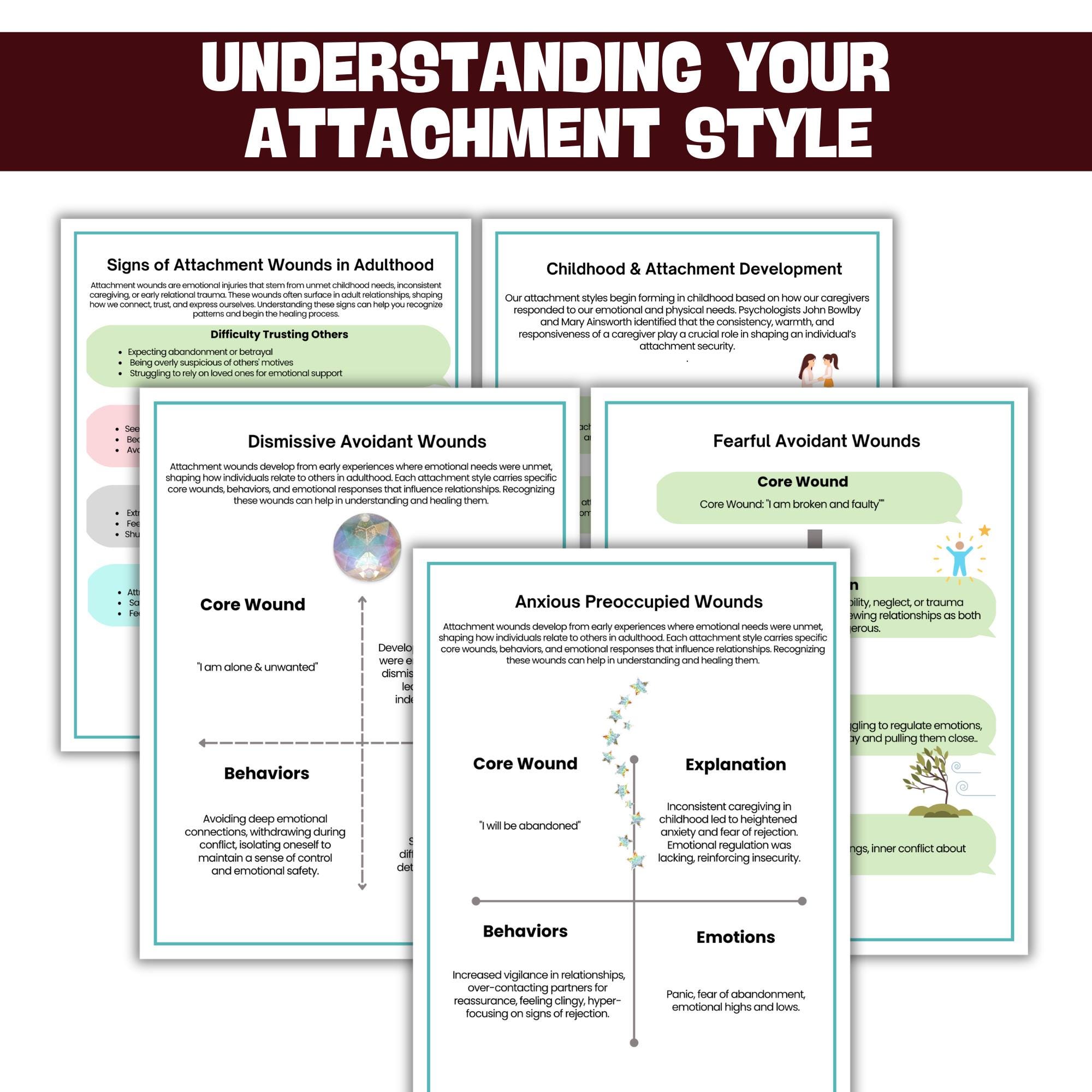 Attachment Style Worksheets, Anxious Attachment, Love and Attachment ...