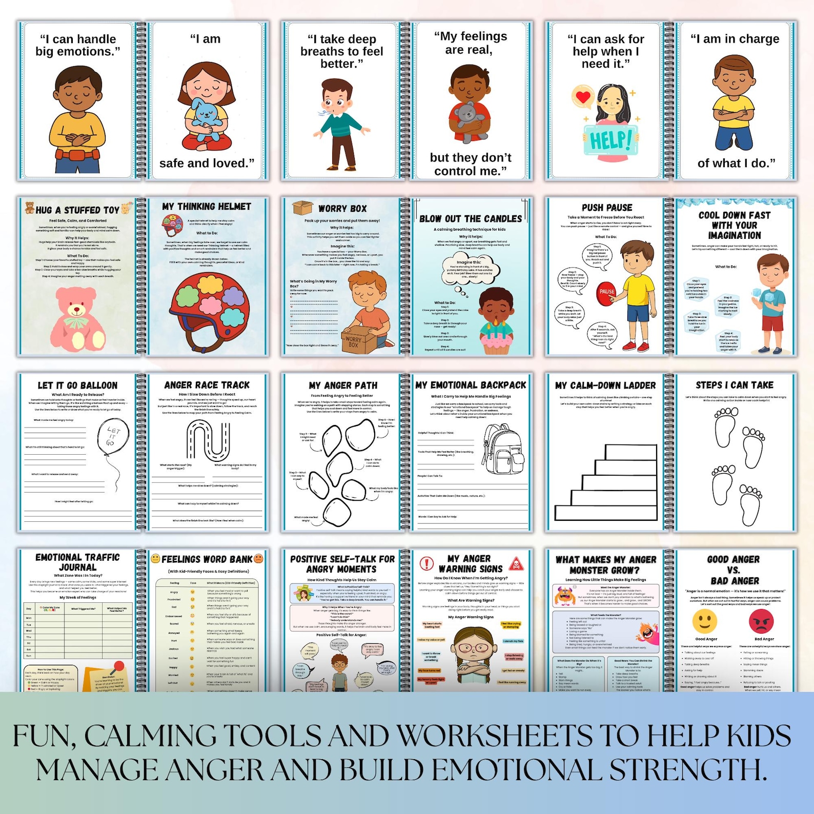Anger Management Worksheets for Kids, Kids Anger Help, Anger Guide ...