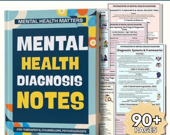 Mental Health Diagnosis Notes | Therapy & Counseling Reference PDF |  Mental Health Reference Guide | 90+ Pages Instant Download
