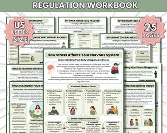 Nervous System Regulation Workbook | Anxiety Relief | Emotional Regulation | Therapy Workbook PDF