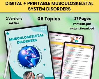 Digital Muscular System 27 Pages | Medical Notes | Nursing Bundle | Muscle Anatomy Notes | Study Notes Digital Download