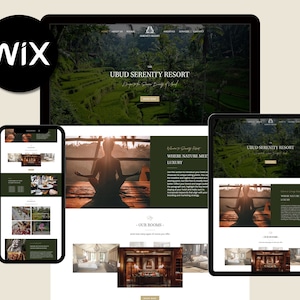 Luxury Wix Hotel Website Template | Customizable Serenity Resort Design with Integrated Booking System, SEO Friendly, Social Media Ready