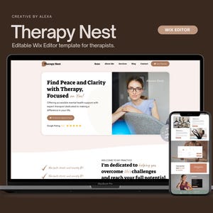 Plantilla web para terapeutas, compatible con el editor Wix, para consejeros y psicólogos.