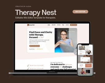Modelo de site para terapeutas, ideal para o editor Wix, para conselheiros e psicólogos.