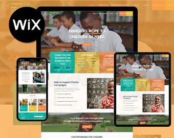 Children's Hope Non-Profit Wix Website Template | Customizable NGO & Charity Design | SEO Friendly, Drag and Drop Editor, Elegant Layout