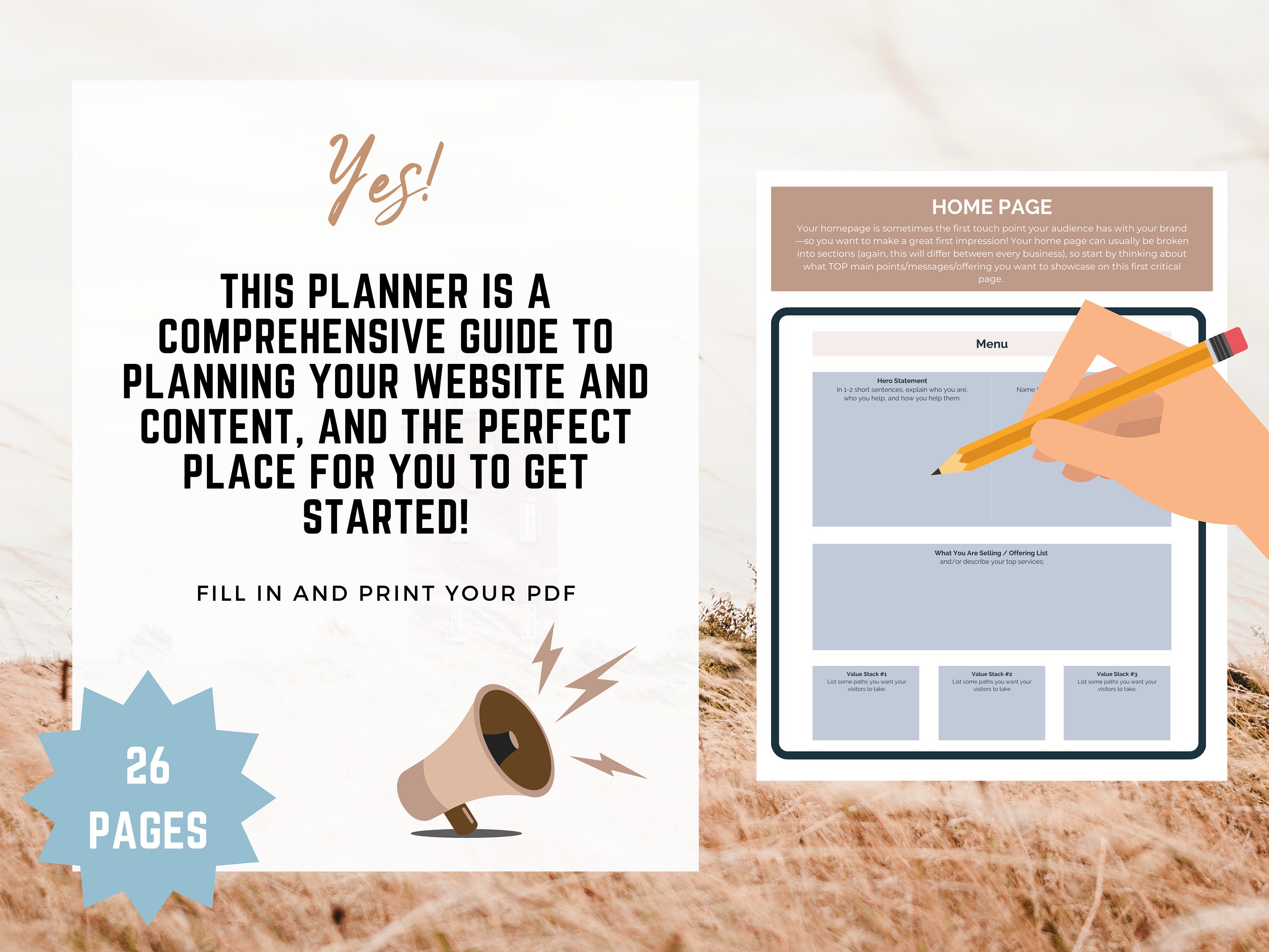 Wix Website Template Planner Content Printable Digital Planner Canva ...