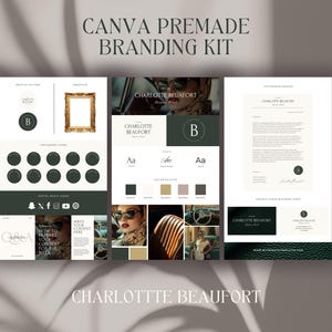 Kit di branding Canva pre-confezionato per coach e creativi: kit logo estetico, moodboard, tavolozza colori, icone social, biglietto da visita, brand board