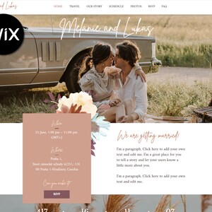 Rustic Wedding Invit RSVP Template Wedding Website Wedding gi E-rsvp and Menu Wix Template Wedding Rsvp online card Rustic wed website