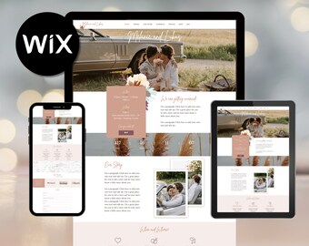 May include: A wedding website featuring a couple in a vintage car, a countdown timer, and the text "We are getting married".