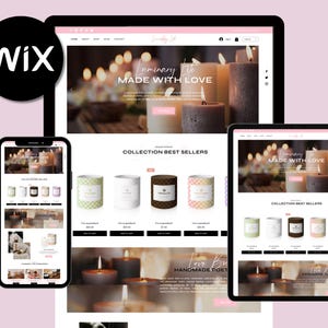 Candle Shop Wix Template - Ecommerce Store Design, Pink Theme, SEO Optimized Wix Website Template, Candles Template eshop wix website