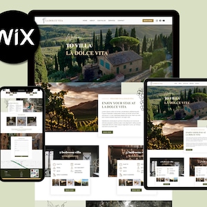 Modern Vacation Rental Wix Template | Wix Website Design Theme | Minimalist Vacation Rental Website | Mobile Responsive & SEO Friendly
