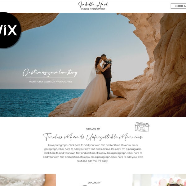 Photography Website Template - Wix Design - Photographer Website - Wix Theme - Wedding Photographer - Boho Web Design, Portfolio Website Wix