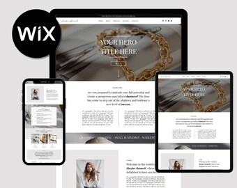 Wix Template for Entrepreneurs, Coaches, Course Creators | Aesthetic One Page Website | SEO Friendly, Mobile Responsive, Customizable Design