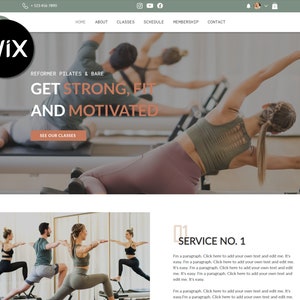 Wix Website Template Pilates, Yoga Studio Template, Fitness Template, Wix Theme, Wix Template, Wix Website Design, Business Website Template