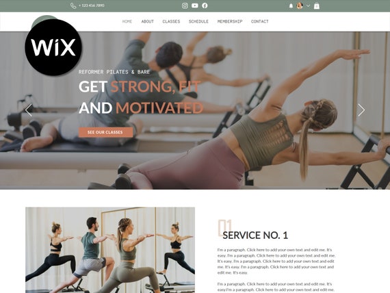 Ultimate Fitness Theme Wix Template for Pilates & Yoga Studio - Attract Clients, Manage Schedules, Elevate Online Presence
