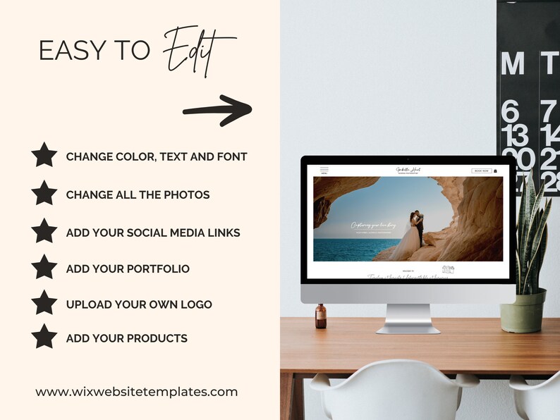 Plantilla web Wix para fotografía estilo boho con portafolio y tienda. imagen 4
