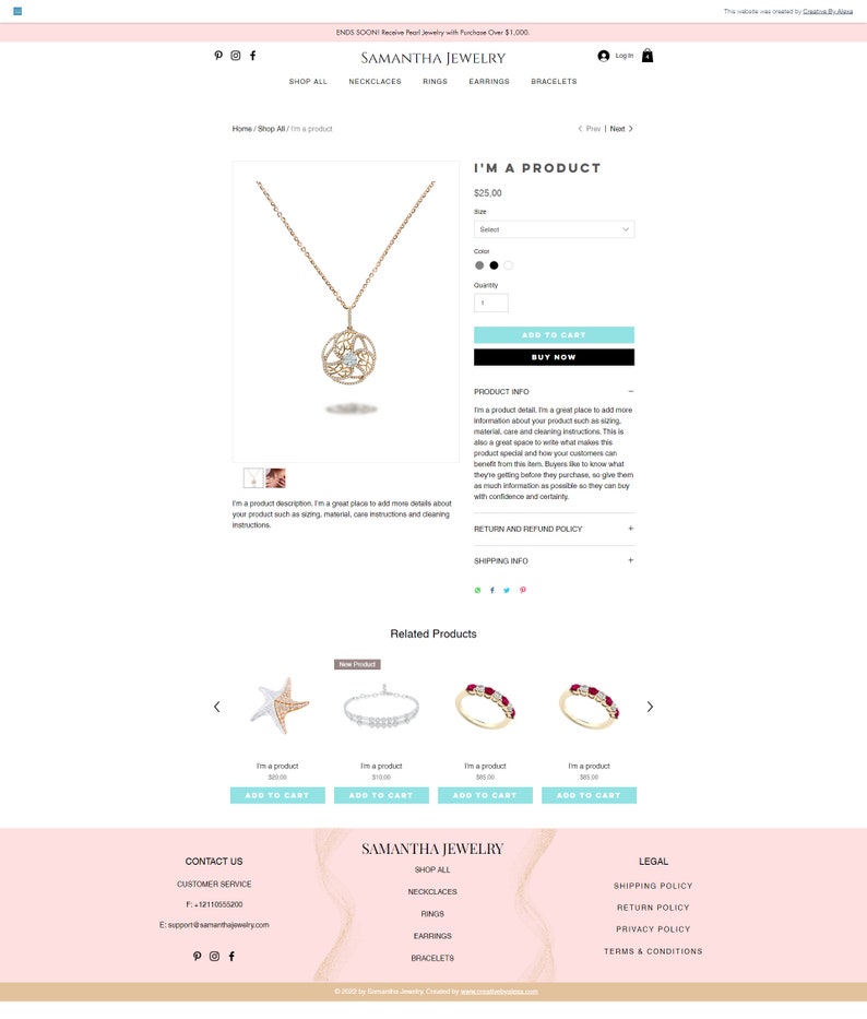 Showit Wix Ecommerce Template for Jewellery Website Ecommerce Wix Shop ...
