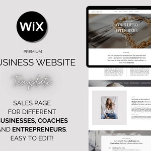 One Page Business Website Template - Perfect for Coaches and Course Creators, Sales Page, Professional Wix Template, Wix Theme Design