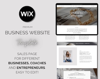 Plantilla de sitio web empresarial profesional para coaches: diseño minimalista de una página para emprendedores, creadores de cursos y páginas de ventas.