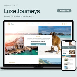 Plantilla web para agencia de viajes para el editor Wix, 5 páginas