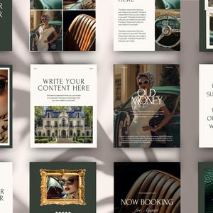Instagram Vorlagen für Coaches, Ästhetischer Canva Instagram Post + Reels | Old Geld Style, Kursersteller, Social Media, Coaching Vorlagen