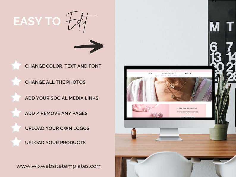Enhance your online presence with our pink wix jewelry template! Perfect for the wix store, this custom design features a sleek layout optimized for mobile and desktop. Showcase your products beautifully with our seo-friendly wix template.