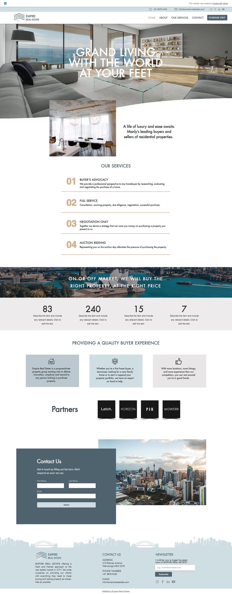 Professional Wix Real Estate Website Template, One Page, Mobile Responsive, SEO Optimized, Perfect for Real Estate Marketing