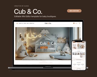 Baby Boutique Website Template for Wix Editor, Toy and Clothing Store
