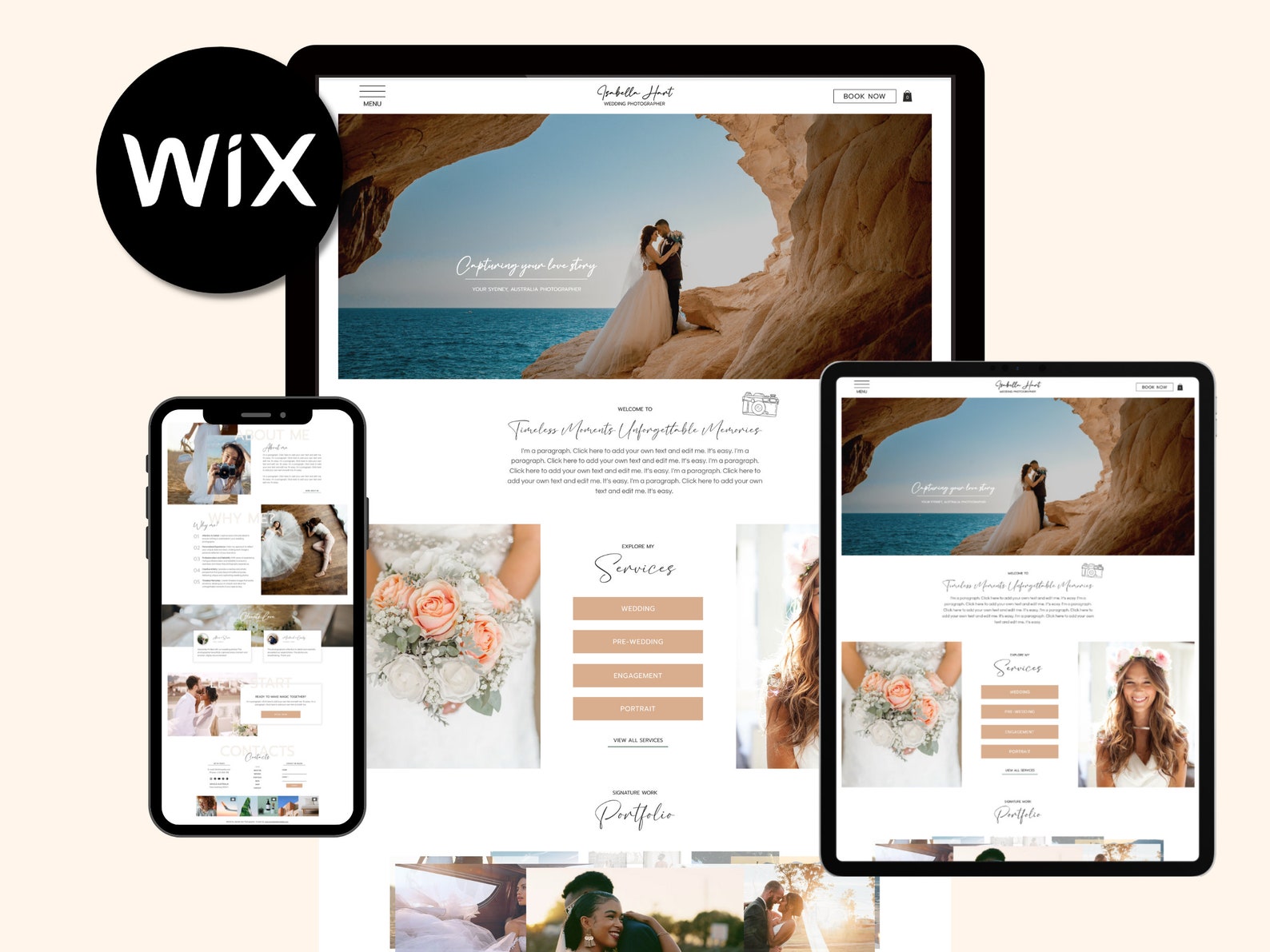 Professional Wix Photography Website Template Portfolio & Shop Wix