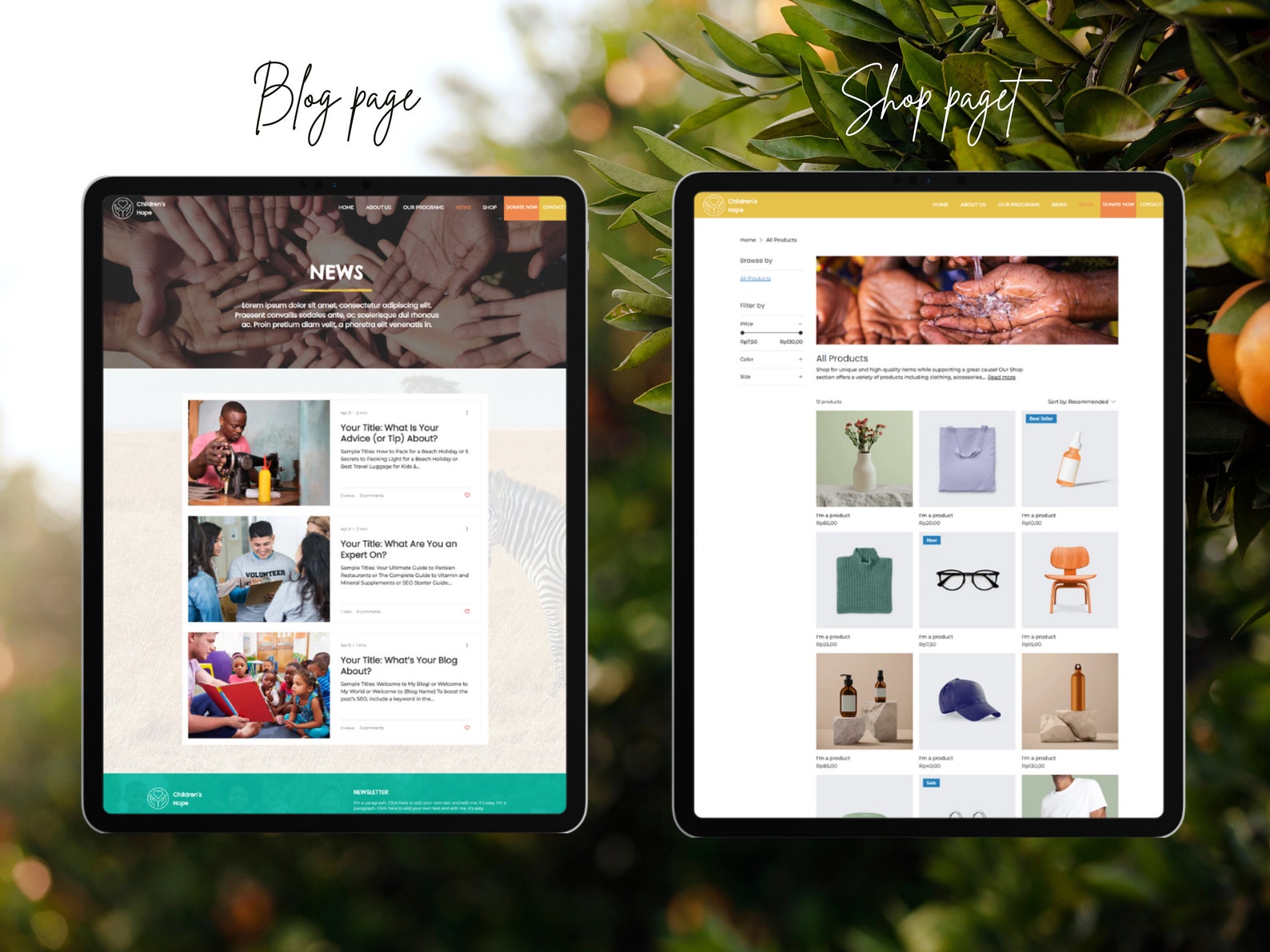 Children's Hope Nonprofit Wix Website Template Customizable NGO